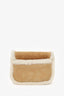 Christian Dior Brown/White Suede/Shearling Small Dior Bobby Bag