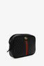 Gucci Black Leather Web Trapuntata Quilted Camera Bag