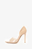 Gianvito Rossi Beige PVC/Patent Leather Bree Pumps Size 38.5