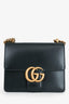 Gucci Black Smooth Leather GG Marmont Square Flap Crossbody