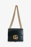 Gucci Black Smooth Leather GG Marmont Square Flap Crossbody