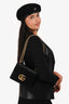Gucci Black Smooth Leather GG Marmont Square Flap Crossbody