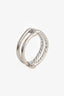 David Yurman 18K White Gold Diamond Set Intertwine Ring Size 6.5