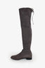 Stuart Weitzman Grey Suede Leather Lowland Knee High Boots Size 9