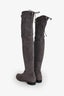 Stuart Weitzman Grey Suede Leather Lowland Knee High Boots Size 9