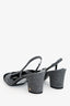 Pre-Loved Chanel™ Grey/Black Wool/Velvet Slingbacks Size 40