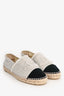 Pre-Loved Chanel™  Light Grey/Black CC Espadrilles Size 41