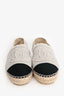 Pre-Loved Chanel™  Light Grey/Black CC Espadrilles Size 41