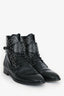Alaïa Black Brushed Leather Studded Detail Ankle Lace-Up Boots Size 41