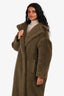 Max Mara Khaki Green Alpaca/Wool Teddy Coat Size S
