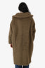 Max Mara Khaki Green Alpaca/Wool Teddy Coat Size S