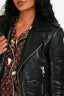 Balenciaga 2016 Black Leather Biker Jacket Size 38