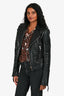 Balenciaga 2016 Black Leather Biker Jacket Size 38