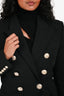Balmain Black Wool Shoulder Padded Blazer Size 36
