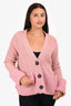 Moncler Pink Wool/Cashmere Maglione Tricot Cardigan Size S