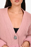 Moncler Pink Wool/Cashmere Maglione Tricot Cardigan Size S