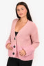 Moncler Pink Wool/Cashmere Maglione Tricot Cardigan Size S
