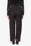Celine Brown Wool Pinstriped Pants Size 36