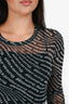 T By Alexander Wang Black/White Logo Mesh Cropped Top Est. Size XS