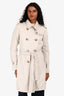 Moncler Cream Nylon Belted Trench Size 1
