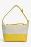 Loewe Yellow Leather Canvas 'Cubi' Shoulder Bag