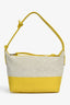 Loewe Yellow Leather Canvas 'Cubi' Shoulder Bag