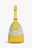 Loewe Yellow Leather Canvas 'Cubi' Shoulder Bag