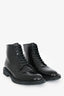 Saint Laurent Black Leather Lace-Up Ankle Boots Size 43.5 Mens