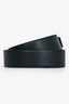 Ermenegildo Zegna Black Leather Silver Buckle Belt Size 110 Mens