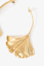 Oscar De La Renta Gold Tone Petal Earrings