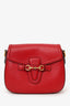 Gucci Red 'Lady Web' Horsebit Medium Shoulder Bag