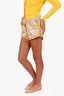 Zimmermann Cream/Yellow Floral Postcard Belted Shorts Size 1
