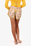 Zimmermann Cream/Yellow Floral Postcard Belted Shorts Size 1