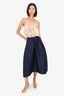 Issey Miyake Navy Pleated Midi Skirt Size 3