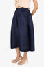 Issey Miyake Navy Pleated Midi Skirt Size 3