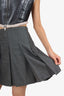 Burberry Grey Wool Pleated Mini Skirt Size 4