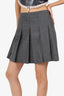 Burberry Grey Wool Pleated Mini Skirt Size 4