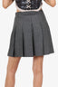 Burberry Grey Wool Pleated Mini Skirt Size 4