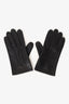 Longchamp Black Leather Gloves Mens