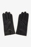 Longchamp Black Leather Gloves Mens