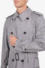Aquascutum Brown/Blue Check Trench Coat Size L
