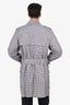 Aquascutum Brown/Blue Check Trench Coat Size L