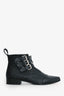 Tabitha Simmons Black Leather Quilted Ankle Boots Size 37.5