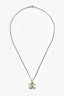 Pre-Loved Chanel™ Silver Toned Cream CC Pendant Necklace