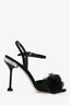 Miu Miu Black Floral Crystal Embellished Heel Heels Size 36