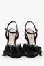 Miu Miu Black Floral Crystal Embellished Heel Heels Size 36