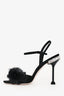 Miu Miu Black Floral Crystal Embellished Heel Heels Size 36