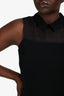 The Kooples Black Lapel Mesh Sleeveless Dress Size M