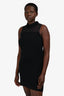 The Kooples Black Lapel Mesh Sleeveless Dress Size M