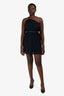 The Kooples Navy Lace One Buckled Shoulder Dress Size L
